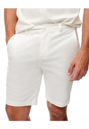 Bermuda Regular Drill Algodón Blanca Hombre Blanco