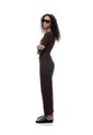 Jean Culotte Tiro Medio Chocolate Mujer Chocolate de Gef