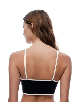 Top Soporte Medio Seamless Negro Mujer Negro