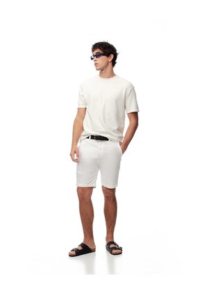 Bermuda Regular Drill Algodón Blanca Hombre Blanco