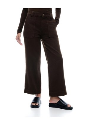 Jean Culotte Tiro Medio Chocolate Mujer Chocolate