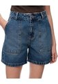 Short Tiro Alto Denim índigo Oscuro Mujer Azul de Gef