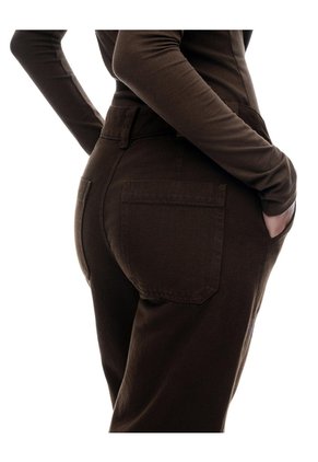 Jean Culotte Tiro Medio Chocolate Mujer Chocolate