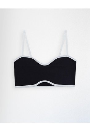 Top Soporte Medio Seamless Negro Mujer Negro