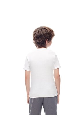 Camiseta Slim Algodón X2unds Blanca Niño Blanco