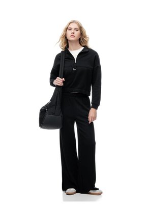 Pantalón Tiro Alto Negro Mujer Negro