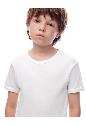 Camiseta Slim Algodón X2unds Blanca Niño Blanco