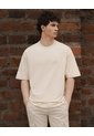 Camiseta Oversized Manga Corta Crema Hombre Beige de Gef
