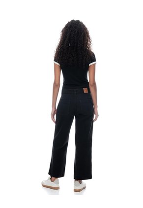 Jean Culotte Tiro Medio Negro Mujer Negro
