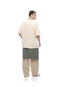 Camiseta Oversized Manga Corta Crema Hombre Beige de Gef