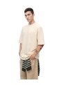 Camiseta Oversized Manga Corta Crema Hombre Beige de Gef