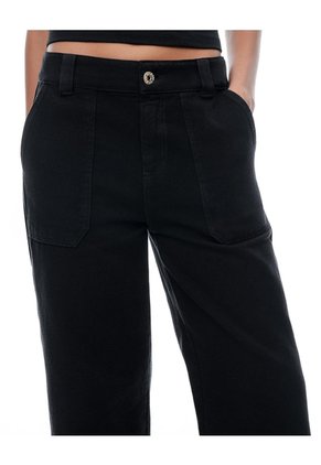 Jean Culotte Tiro Medio Negro Mujer Negro