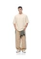 Camiseta Oversized Manga Corta Crema Hombre Beige de Gef
