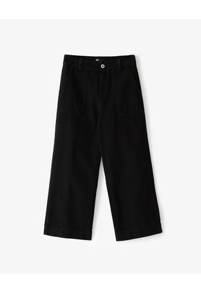 Jean Culotte Tiro Medio Negro Mujer Negro