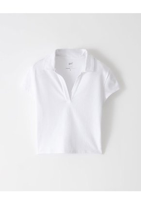 Polo Slim Algodón Blanca Mujer Blanco