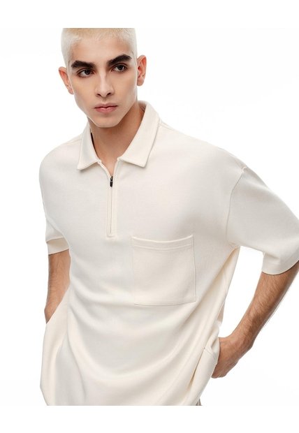 Polo Regular Algodón Vainilla Hombre Beige