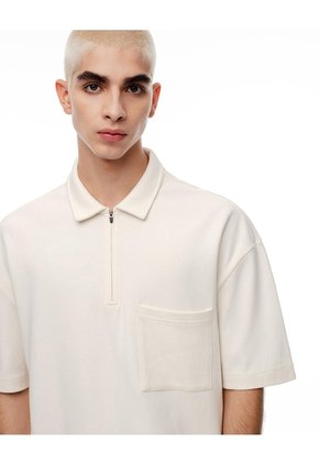 Polo Regular Algodón Vainilla Hombre Beige