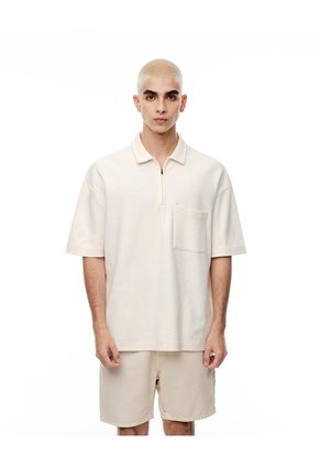 Polo Regular Algodón Vainilla Hombre Beige