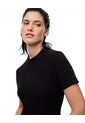 Camiseta Crop Slim Algodón Negra Mujer Negro de Gef