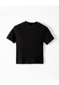 Camiseta Crop Slim Algodón Negra Mujer Negro de Gef