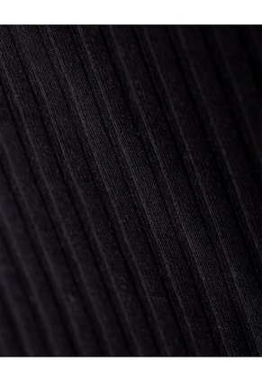 Camiseta Crop Slim Algodón Negra Mujer Negro