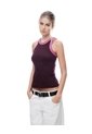 Camiseta Esqueleto Slim Rib Algodón Vinotinto Mujer Violeta de Gef