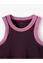 Camiseta Esqueleto Slim Rib Algodón Vinotinto Mujer Violeta de Gef