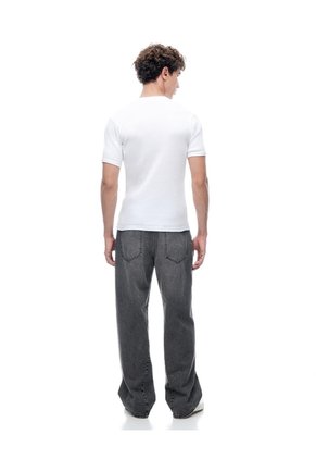 Camiseta Slim Rib Algodón Blanca Hombre Blanco