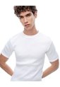 Camiseta Slim Rib Algodón Blanca Hombre Blanco de Gef