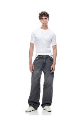 Camiseta Slim Rib Algodón Blanca Hombre Blanco