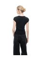 Camiseta Slim Manga Corta Negra Mujer Negro de Gef