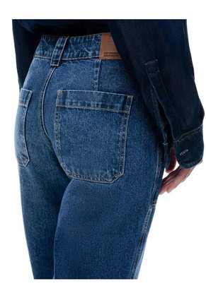Jean Culotte Tiro Medio índigo Oscuro Mujer Azul Oscuro