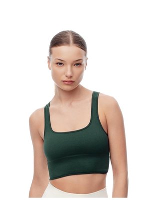 Top Deportivo Soporte Medio Seamless Uso 2 En 1 Verde Mujer Verde