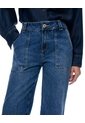 Jean Culotte Tiro Medio índigo Oscuro Mujer Azul Oscuro de Gef
