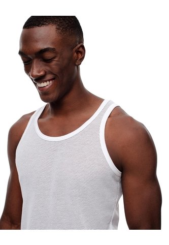 Camisilla Slim Malla Blanca Hombre Blanco Gef