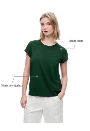Camiseta Deportiva Secado Rápido Verde Mujer Verde