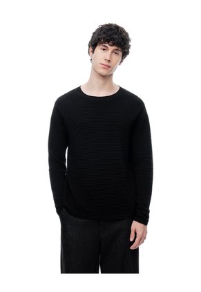 Buzo Regular Tejido De Punto Algodón Negro Hombre Negro