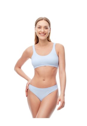 Top Soporte Medio Seamless Azul Mujer Azul