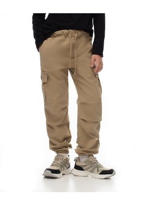 Jogger Regular Algodón Habano Niño Marron