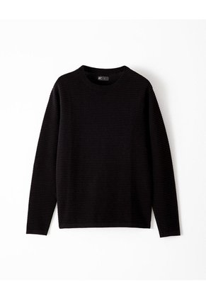 Buzo Regular Tejido De Punto Algodón Negro Hombre Negro