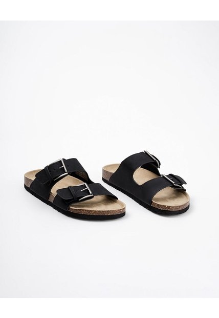 Sandalias Hebillas Negro Hombre Negro
