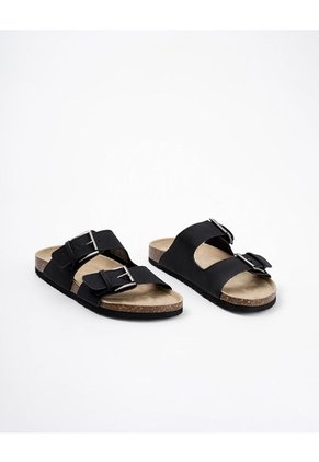 Sandalias Hebillas Negro Hombre Negro