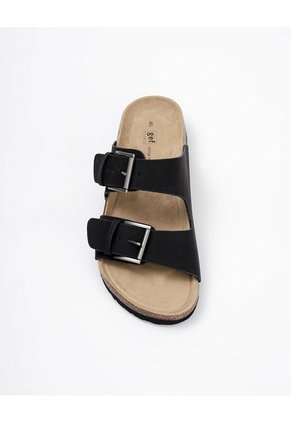 Sandalias Hebillas Negro Hombre Negro