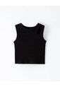 Camiseta Esqueleto Slim Rib Algodón Negra Niña Negro de Gef