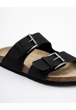 Sandalias Hebillas Negro Hombre Negro