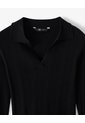 Camibuzo Tipo Polo Slim Tejido De Punto Negro Mujer Negro de Gef