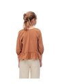 Blusa Regular Anudada Algodón Caramelo Niña Marron Claro de Gef