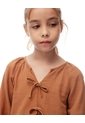 Blusa Regular Anudada Algodón Caramelo Niña Marron Claro de Gef