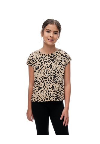 Camiseta Regular Algodón Habano Print Niña Marron Gef