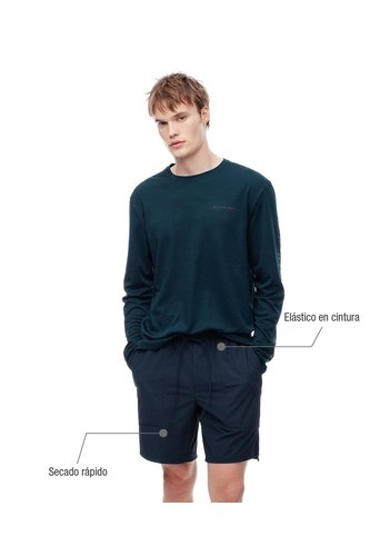 Pantaloneta Deportiva Secado Rápido Azul Hombre Azul Gef
